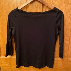 Talbots Boatneck Black Top Size Petite